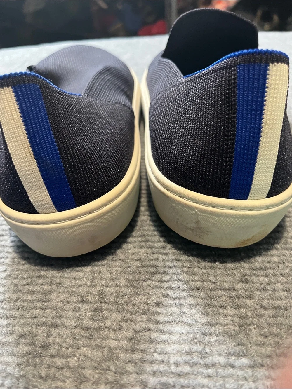 Rothy's Navy Slip-On Knit Sneakers with White Soles